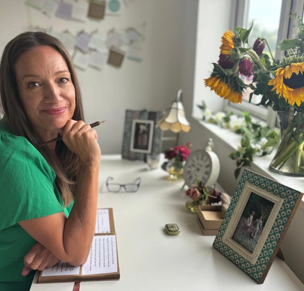 Marnie Caruzzi seating in her office